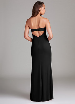 Azazie Leonis Vestidos de damas de honor Vestido de Negro de Malla de Corte Recto Convertible con Sin tirantes image5