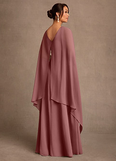 Azazie Liddie Mother of the Bride Dresses Desert Rose A-Line Pleated Chiffon Dress image3