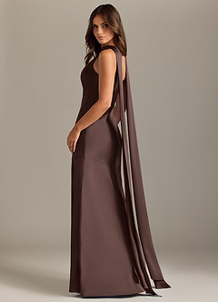 Azazie Kinsley Bridesmaid Dresses Ganache Mermaid Side Slit Stretch Satin Dress image6