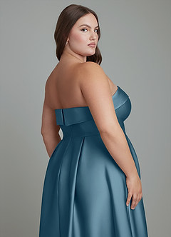 Azazie Lucienne Vestidos de damas de honor Vestido Bermudas de Satén Elástico de Línea A Convertible con Palabra de honor image10