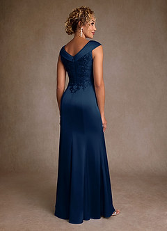 Azazie Santa Monica Kleider für die Brautmutter A-Linie Spitze Kleid Dunkelmarine image2