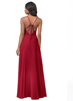 Azazie Everleigh Bridesmaid Dresses Scarlet A-Line Sweetheart Pleated Chiffon Dress image3