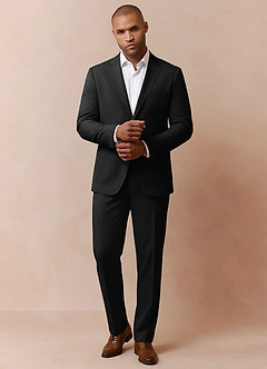 front Owen Black Lightweight Tailored Trousers Suit