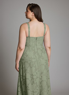 Azazie Debra Bridesmaid Dresses Pistachio A-Line with Pockets Floral Burnout Dress image16