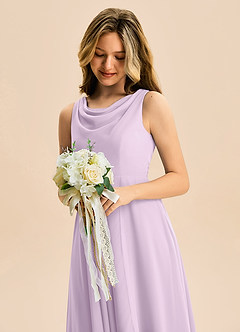 Azazie Mannie Junior Klä av A-Line i Chiffong Plisserad image7