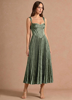 Robe Midi Bleu Sauge Isonelle image3