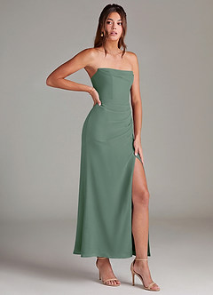 Azazie Leonis Abiti da Damigella Abito Convertibile Sirena in Chiffon Senza Cinturino Eucalipto image8