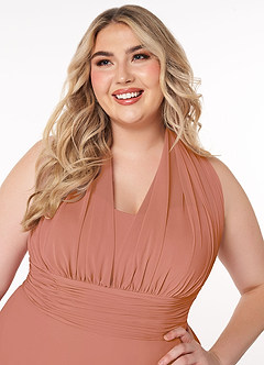 Azazie Fifi Bridesmaid Dresses MAI TAI A-Line Strapless Chiffon Convertible Dress image16