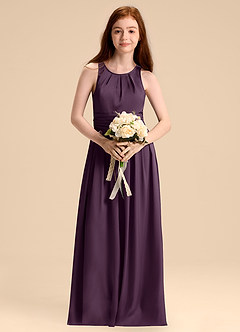 Azazie Bibiane Junior Klä av A-Line i Stretch Satin Plisserad image4