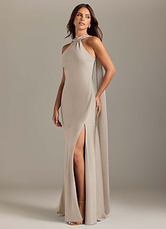 Azazie Kinsley Bridesmaid Dresses Frost Mermaid Side Slit Stretch Satin Dress image3