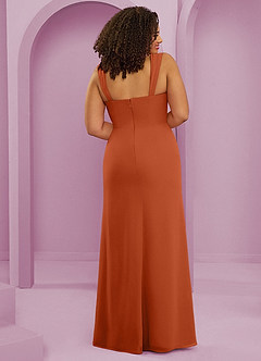 Barbie ♥ Azazie Bridesmaid Dresses Burnt Orange Mermaid Pleated Chiffon Dress image2