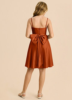 Azazie Bear Junior Paprika A-Line Sweetheart Neckline Stretch Satin Dress image2