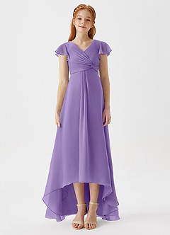 Azazie Breanne Junior Vestido de Tahití de Gasa de Corte En A image6