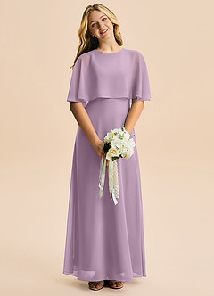 Azazie Maris Junior Abito A-Line in Chiffon Glicine image4