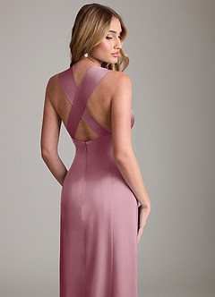 Azazie Cemion Bridesmaid Dresses Vintage Mauve A-Line Stretch Satin Dress image2