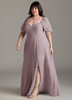 Azazie Chloe Bridesmaid Dresses Dusk A-Line Sweetheart Neckline Chiffon Dress image11