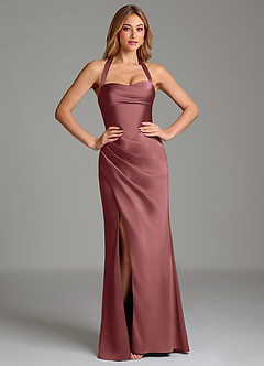 Azazie Serenity Brautjungfernkleider Meerjungfrau-Linie Herzausschnitt Stretch-Satin Kleid Amethyst image5