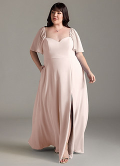 Azazie Chloe Bridesmaid Dresses Rose Petal A-Line Sweetheart Neckline Chiffon Dress image7