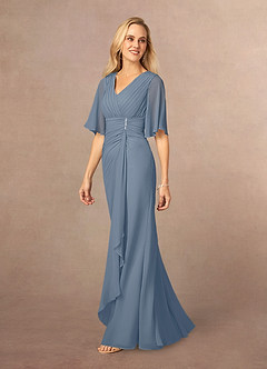 Azazie Carson Mother of the Bride Dresses Twilight A-Line V-Neck Lace Chiffon Dress image2