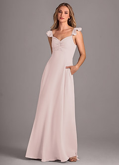 Azazie Kaylyn Bridesmaid Dresses Rose Petal A-Line Ruched Chiffon Dress image3