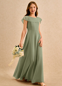 Azazie Kittie Girls Formal Flower Girl Klänningar Klänning A-Line i Chiffong image4