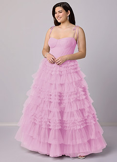 Barbie ♥ Azazie Bridesmaid Dresses Candy Pink A-Line Sweetheart Neckline Tulle Dress image8