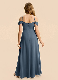 Azazie Lilly Junior Neptune A-Line Pleated Chiffon Dress image2