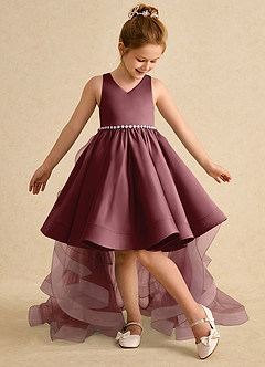 Azazie Julietta Blumenmädchenkleider Ballkleid Cabrio Tüll Kleid Wüstenrose image5
