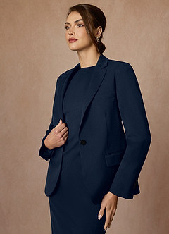 front Kennedy Dark Navy Sukienka Ze Stretchem Strukturalnym
