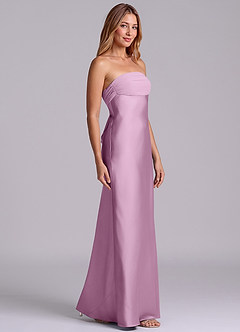 Azazie Ailanie Brudtärnklänningar Klä av Tubklänning i Stretch Satin Axelbandslös Blåregn image4