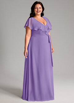 Azazie Lainey Bridesmaid Dresses Tahiti A-Line with Pockets Chiffon Dress image11