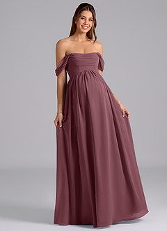 Azazie Saige Maternity Bridesmaid Dresses A-Line Pleated Chiffon Floor-Length Dress image4