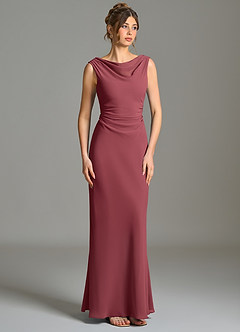 Azazie Kieryn Bridesmaid Dresses Merlot Mermaid Pleated Chiffon Dress image5