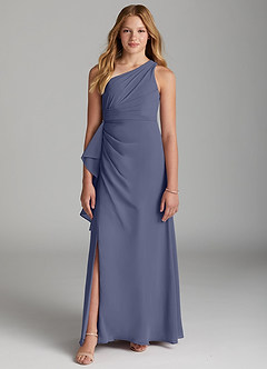 Azazie Maive Junior Stormy A-Line Pleated Chiffon Dress image2