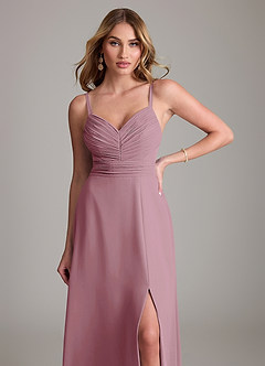 Azazie Terese Bridesmaid Dresses Vintage Mauve A-Line Pleated Chiffon Dress image5