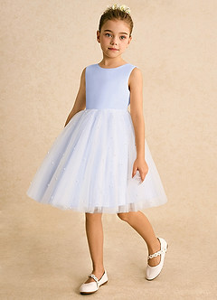 Azazie Esme Flower Girl Dresses Lavender Ball-Gown Bow Tulle Dress image5