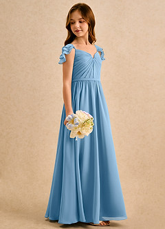 Azazie Meimei Girls Formal Flower Girl Klänningar Klä A-Line i Chiffong Plisserad image4