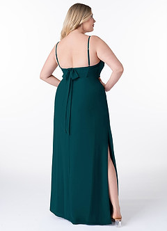Azazie Mai Bridesmaid Dresses Pine Sheath Pleated Chiffon Dress image9