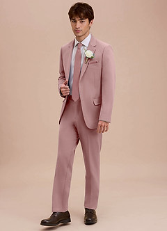 front Ethan Dusty Rose Refined Weave Suit