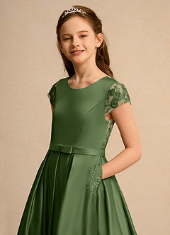 Azazie Bunny Junior Formal Sukienki dla dziewczynek sypiących kwiaty Suknia balowa Koronka Sznurówka Długość kostki Sukienka image4