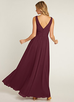 Azazie Pierrette Brautjungfernkleider A-Linie Plissee Chiffon Kleid Cabernetrot image2