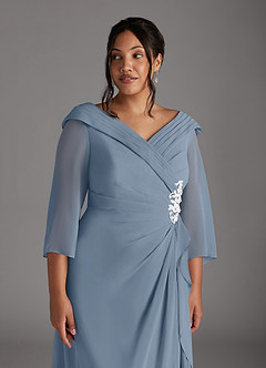 Azazie Jaycee vestidos de madre de la novia Vestido de Azul Polvoriento de Gasa de Corte En A image11