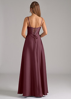 Azazie Valentine Suknie dla druhen Linia A Gorset Satyna elastyczna Do ziemi Sukienka image5