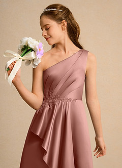 Azazie Taffy Girl Flower Girl Klänningar Klä A-Line i Matt satäng Spets image6