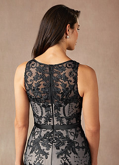 Azazie Herrin Mother of the Bride Dresses Black Champagne Mermaid Lace Dress image6