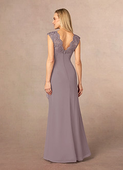 Azazie Gladys Mother of the Bride Dresses Dusk A-Line Queen Anne Lace Chiffon Dress image4