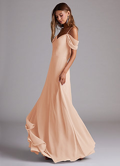 Azazie Marley Bridesmaid Dresses English Rose A-Line Off the Shoulder Chiffon Convertible Dress image3