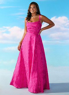 Barbie™ ❤ AZAZIE 4002 Pleated Scoop Jacquard A-line Dress image11