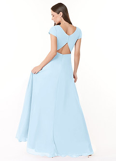 Azazie Hainsly Bridesmaid Dresses Sky Blue A-Line Sweetheart Neckline Chiffon Dress image4