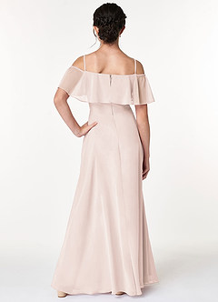 Azazie Maggie Junior Rose Petal A-Line Off the Shoulder Chiffon Dress image2